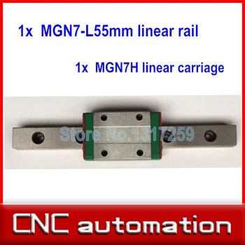 Nove Miniature Linearno Vodilo MGN7 L= 55mm guideway + MGN7H Dolgo bloki prevoz za X, Y, Z Osi