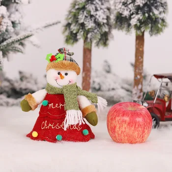 Božič Apple Vrečko Perilo Candy Torbe Darilni Imetnik Risanke 3D Lutka Drevo Decor za Počitnice Stranka Festival Okraski