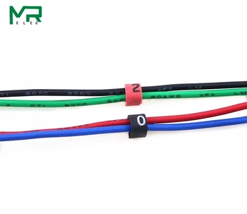500pcs/veliko ES-3 10mm2 10 različno število in barvo 0-9 kabel marker