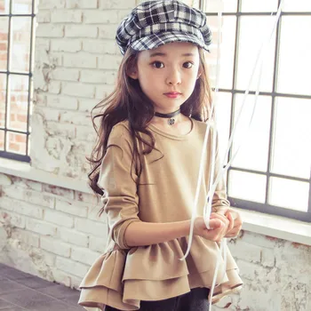 2019 dekleta hoodies sweatshirts dolg rokav Bombaž moda otroci majica s kratkimi rokavi dojenček princesa kostum korejski otroci oblačila oblačila