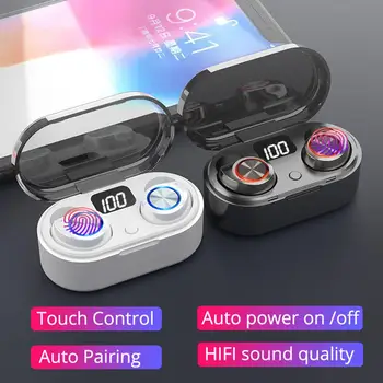 TW80 Bluetooth 5.0 TWS Stereo Digitalni Prikaz V Uho Brezžične Slušalke Čepkov za Slušalke