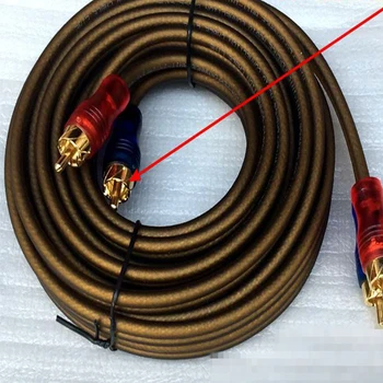 Visoko gostoto 5m subwoofer ojačevalnik signala kabel Rjava dvojno oklopljen audio kabel High-fidelity Visoke čistosti Oxygen-free copper
