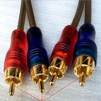 Visoko gostoto 5m subwoofer ojačevalnik signala kabel Rjava dvojno oklopljen audio kabel High-fidelity Visoke čistosti Oxygen-free copper