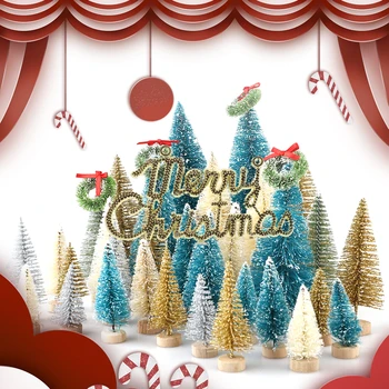 49 Kos Mini Božična Drevesa Božič Prijavite Tabela Dekoracije, naredi sam, Soba Dekor Božični Okraski Doma Odlikovanja