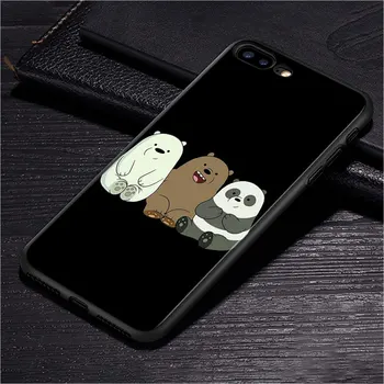 Tri Lepe Gbears Panda Risanka Za Apple iPhone 12 11 Pro Max mini XS Max XR X 8 7 6 6S Plus 5S SE 2020 Mehko Črno Primeru Telefon