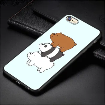 Tri Lepe Gbears Panda Risanka Za Apple iPhone 12 11 Pro Max mini XS Max XR X 8 7 6 6S Plus 5S SE 2020 Mehko Črno Primeru Telefon