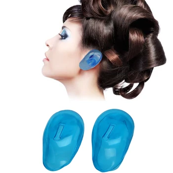 2Pcs Modra Jasno Silikonski Ušesni Kritje Naušniki za Barvanje Las, Zaščito Ščit Salon Barve MOLF