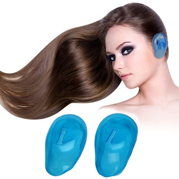 2Pcs Modra Jasno Silikonski Ušesni Kritje Naušniki za Barvanje Las, Zaščito Ščit Salon Barve MOLF