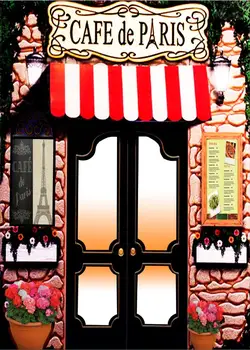 Cafe De Pariz, Eifflov Stolp Ulica Kamna kavarna Vrata rojstni foto ozadje fotografije kulise kakovosti vinil