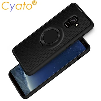 CYATO Primeru Telefon Za Samsung Galaxy A5, A8 2018 Oklep Primeru Avto Magentic Obroč Držalo, Stojalo Silikonski Coque Za Samsung S8 S9 Plus