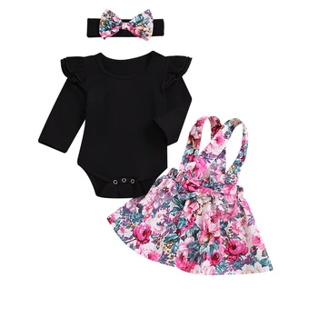 Novo Arrivles Newborn Baby Dekleta Princesa Stranka Obleke, Obleke Romper Trak Obleka Komplet