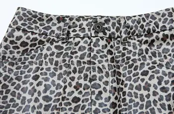 Korejski Stil Pomlad Jesen Ženske Modni Leopard Vzorec Pu Usnje Krilo , Priložnostne Ženska Ženske Slim Nad Kolena 4xl 3xl Krila
