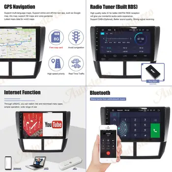 ZWNAV Android 10 avtoradio GPS Multimedia Player Android Auto Za Subaru Gozdar WRX 2008-4G+64 G QLED Navigacija Vodja Enote