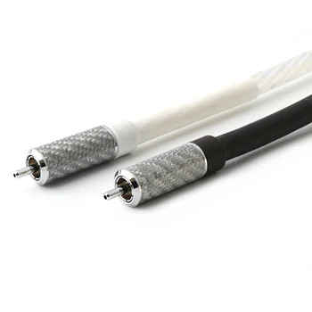 Par Visoke kakovosti 7n silver plated occ bakra avdio povezujejo žice ,kabli z ogljikovimi vlakni priključek RCA vtič