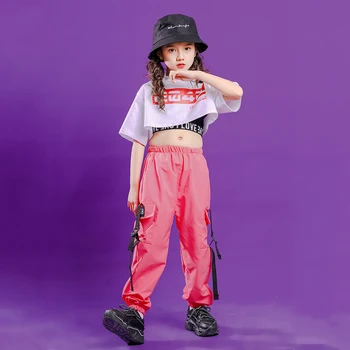 2020 Otroci Sodobnega Hip Hopa Oblačila Jazz Plesne Kostume Majica Jogger Hlače Dekliška Dvorana Uspešnosti Ples Obleke DQS5034