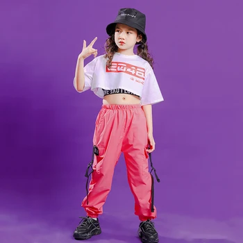 2020 Otroci Sodobnega Hip Hopa Oblačila Jazz Plesne Kostume Majica Jogger Hlače Dekliška Dvorana Uspešnosti Ples Obleke DQS5034
