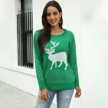 2020 Evropski in Ameriški novih izdelkov priložnostne žensk Božič pulover jeseni in pozimi snežinka jelena jacquardske pulover