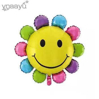 Ynnayu 1pcs Mavrični Sončni Cvet Balon Ljubek Nasmeh Obraz Aluminija Baloni Rojstni dan otroške Igrače Stranka Dekoracijo