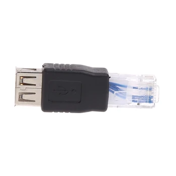 USB Tip A Ženski RJ45 Moški Ethernet LAN Omrežja Usmerjevalnika Vtičnico Priključite Napajalnik - L059 Nove toplovodne