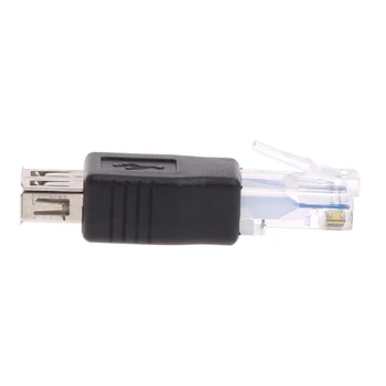 USB Tip A Ženski RJ45 Moški Ethernet LAN Omrežja Usmerjevalnika Vtičnico Priključite Napajalnik - L059 Nove toplovodne