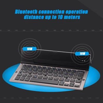 Bluetooth Zložljiva Brezžična Tipkovnica za Mobilni Telefon, Tablični Računalnik Aluminij Zlitine Tipkovnico JHP-Najboljši