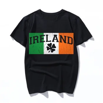 Vintage irsko zastavo distred videz Moških/Žensk bombaža T-shirt Tiskanje t shirt Poletje tshirt Trdna Bla Mens vrhovi ohlapne majice