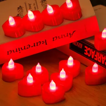 1pc Visoke Kakovosti srce slog Sveča Majhne LED Trajno Zaprtih Sveče Žarnice Sveča, Luč Halloween Dekoracijo Božični Zabavi