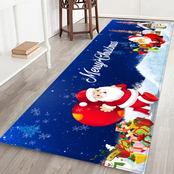 Božič mat, Božično vzdušje, Santa Claus, Božič elementarni natisnjeni flanela doma Anti-Slip vpojne mat