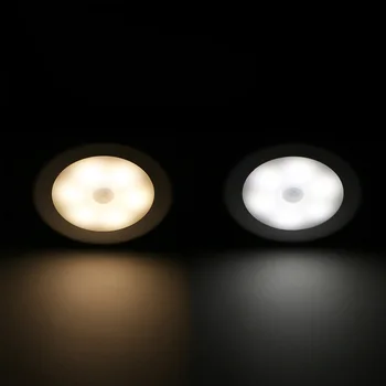 6 Led PIR Infrardeči Senzor Gibanja LED Nočna Lučka Magnetni Detektor Svetlobe Auto On/Off Omaro Baterija Napaja Brezžične Stenska Svetilka