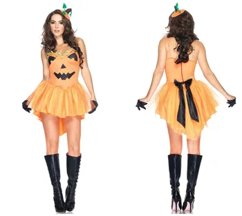 Ženske Halloween Cosplay Kostume Seksi Rumene Buče Cosplay Kostume 2 Kos Set Stranka Pravljice Deguisement Za Carnaval