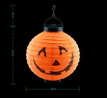 Halloween buče lučke dekorativne LED papir luč lestenec rekviziti na prostem stranka items50pcs