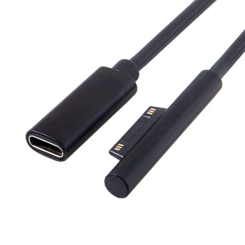 0,2 M Ženski USB-C napajalni Kabel za Surface Pro 6/5/4/3 Površina Prenosnika 1/2, 45W 15V PD Kabel za Polnjenje