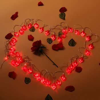 Valentinovo Svetlobe Niz F5 v obliki Srca Daljinski upravljalnik Osem Funkcij Polje Baterije 40 Luči