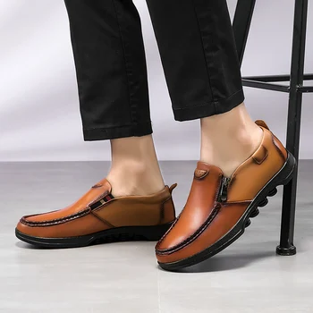 2019 spomladi in jeseni novo udobno, visoko kakovostno moška obutev poslovna osebnost prostem modni usnjeni čevlji velikosti 48