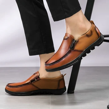 2019 spomladi in jeseni novo udobno, visoko kakovostno moška obutev poslovna osebnost prostem modni usnjeni čevlji velikosti 48