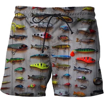 Poletje moških quick dry plaža hlače, hlače 3D ocean fish tiskane meri znoj hlače znoj odporne kul moške kratke hlače