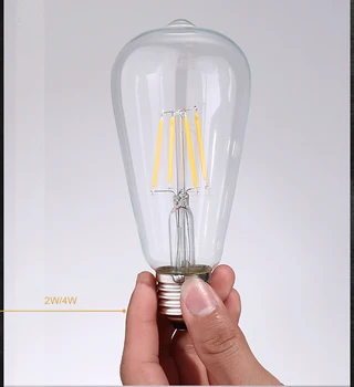 Vintage E27 led Edison žarnica prozorno prozorno lupini Retro ST64 LED Žarnice luči 4W 6W 8W AC220V / 110V