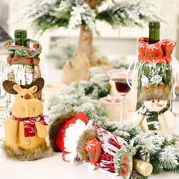 Božični Okraski Za Dom Santa Claus Vina, Steklenico Kritje Snežaka Naselitve Darilo Imetniki Božič Navidad Dekor Novo Leto