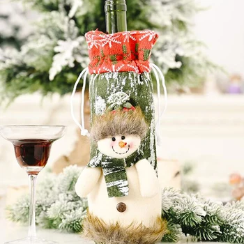 Božični Okraski Za Dom Santa Claus Vina, Steklenico Kritje Snežaka Naselitve Darilo Imetniki Božič Navidad Dekor Novo Leto
