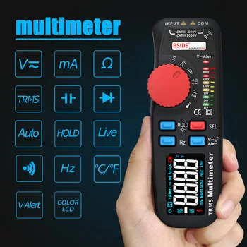 VROČE ADM92CL PRO 6000 Šteje Multimeter Digitalni True RMS Multimeter Auto-Obseg Napetosti Temp Diode Tester Kontinuitete TI99