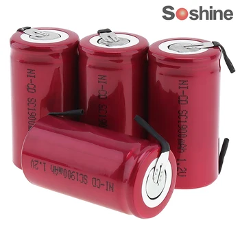 Soshine 4pcs 1,2 V NI-CD SC 1900mAh Baterija za ponovno Polnjenje Bateria Baterias z Niklja Stanja za Izvijač / Vaja