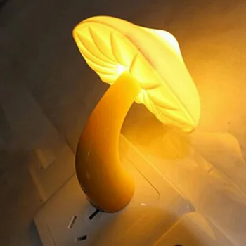 EU Plug LED Mini Rumeno Luč Gob električno Vtičnico Lučka Lučka za Spalnica Dekoracijo Doma Vroče Svetlobe pod nadzorom Senzor