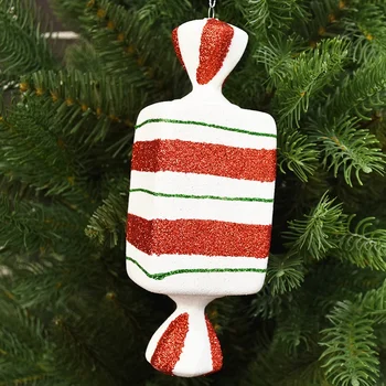 Obesek Christmas Tree Okraski, Rdeče in Belo Pobarvane Sladkarije Obesek za Otroke Počitniških Proizvodov
