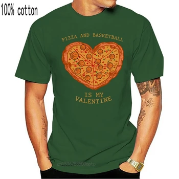 Pizza košarka anti valentine s dan darilo majica s kratkimi rokavi moški Lik tee shirt O Vratu kul Noro Poletje modni Slog Formalno tshirt