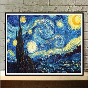 Zvezdnato noč Van Gogh 5D DIY Diamond Slikarstvo Navzkrižno Šiv Needlework Diamond Vezenje Doma Dekoracijo Mozaik NEW306