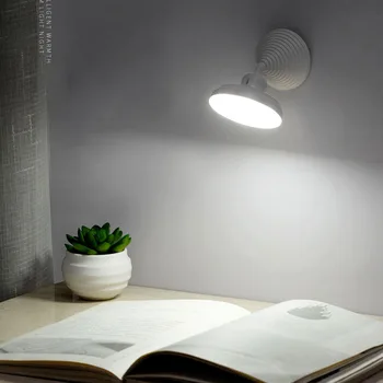 360° Obračanje Senzor Gibanja Ponoči Luči USB Polnjenje Kabinet Stenske Svetilke mini white light/topla svetloba za omaro koridor