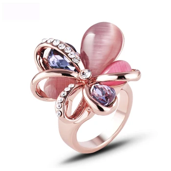 Trgovina Opal modni nakit ustvarjalnost cvet obroči dragulj dekle obroč obletnico poroke stranka rojstni dan žensko darila za ženske