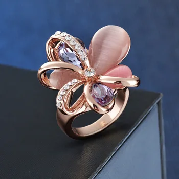 Trgovina Opal modni nakit ustvarjalnost cvet obroči dragulj dekle obroč obletnico poroke stranka rojstni dan žensko darila za ženske
