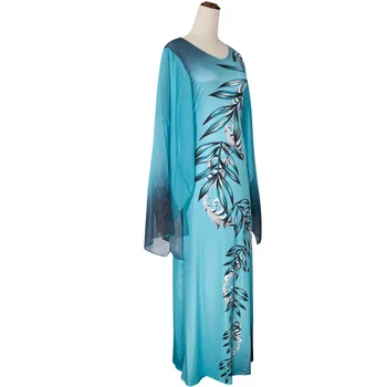 Listi tiskanih design maxi obleko flare rokav afriške haljo dashiki ramadana tam kaftan svoboden oblek modne abaya VKDR2046