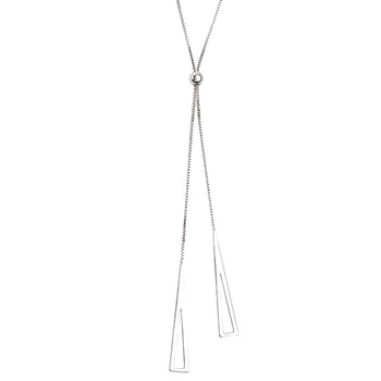 925 Sterling Srebro Geometrijske Trikotnik Ogrlica za Ženske Nastavljiv Clavicle Verige Ogrlica Nakit Darila